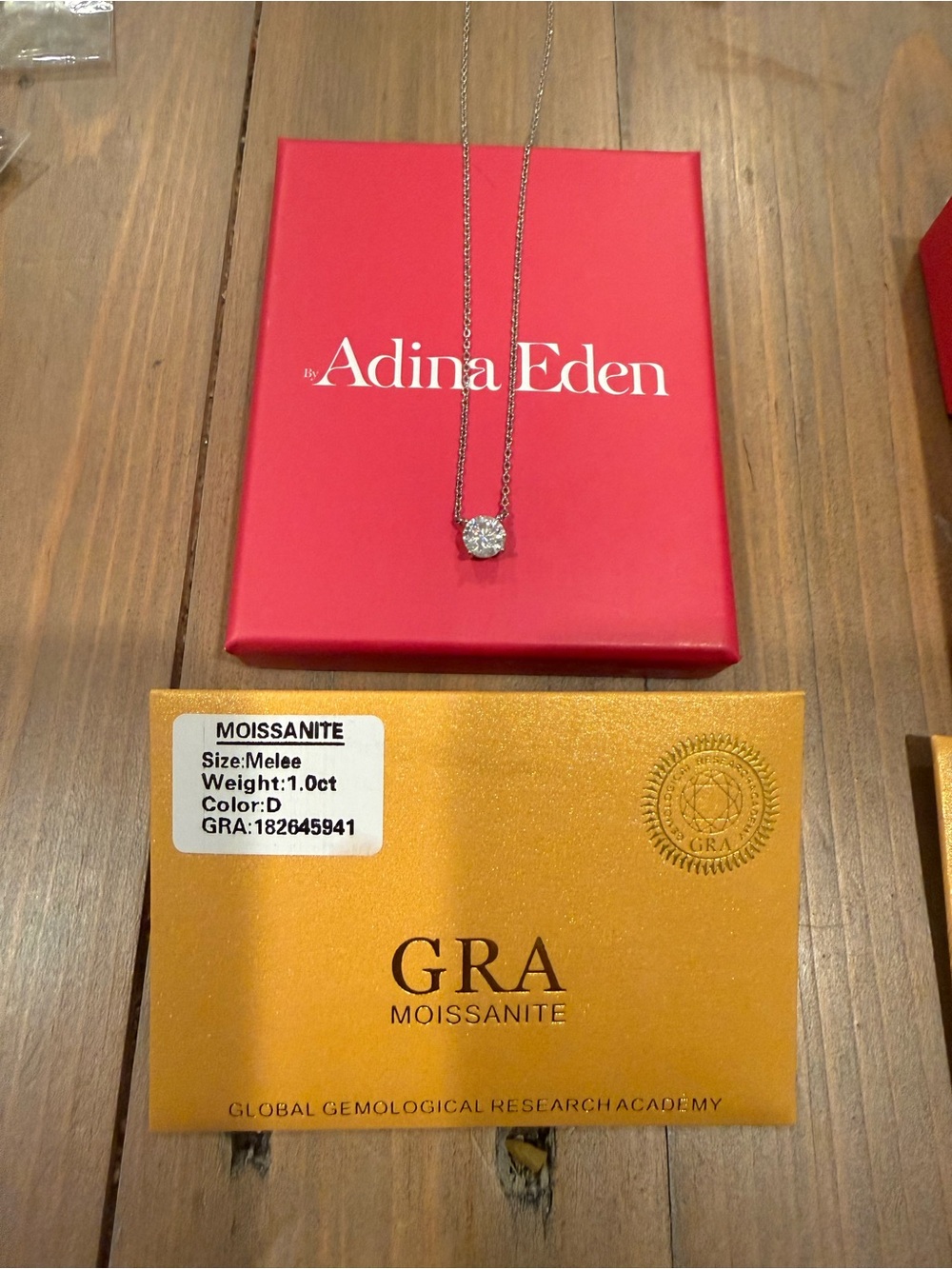 Adina Eden Silver Solitaire Moissanite Necklace - White